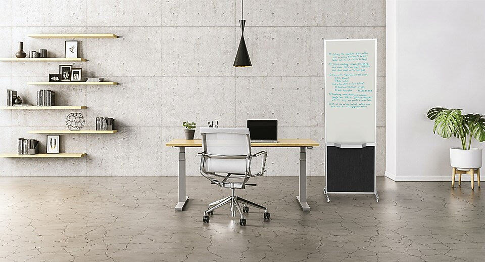 Versare ShieldWrite Level 3A Double Sided Magnetic Painted Steel Mobile Whiteboard, 2' x 6', Cloud Gray (1200006)