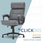 Click365 Classic Ergonomic Bonded Leather Swivel Executive Chair, Gray (CCHR10022D)