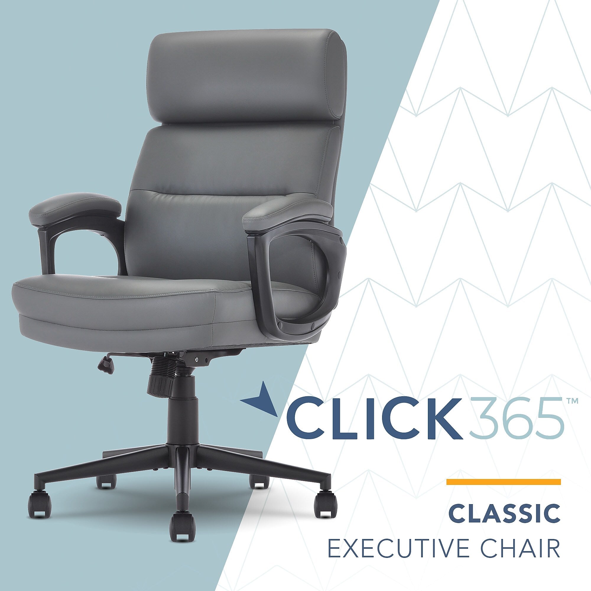 Click365 Classic Ergonomic Bonded Leather Swivel Executive Chair, Gray (CCHR10022D)