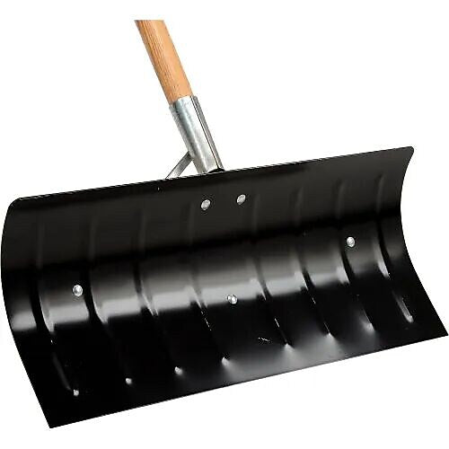 TrueTemper 24" Steel Blade Snow Pusher Shovel, Straight Wood Handle (1644300)