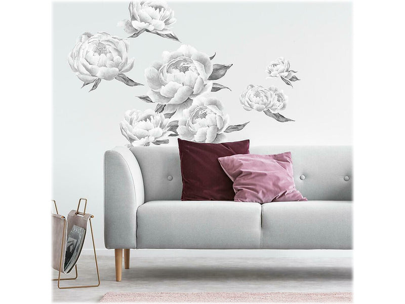 RoomMates Black Peonies Contemporary Wall Decal Set, Botanical (RMK4413GM)