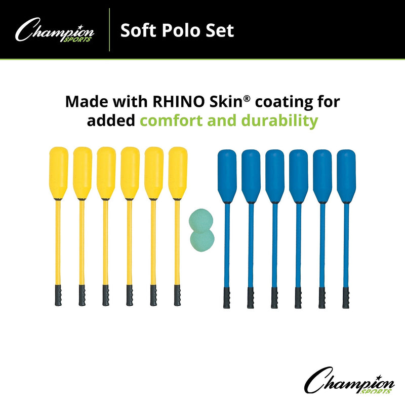 Champion Sports Soft Polo Set, Blue/Yellow (PXSET)