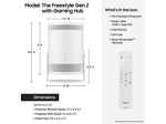 Samsung The Freestyle 2nd Gen HDMI/USB/Wireless Portable DLP Home Theater Projector, White (SP-LFF3CLAXXZA)
