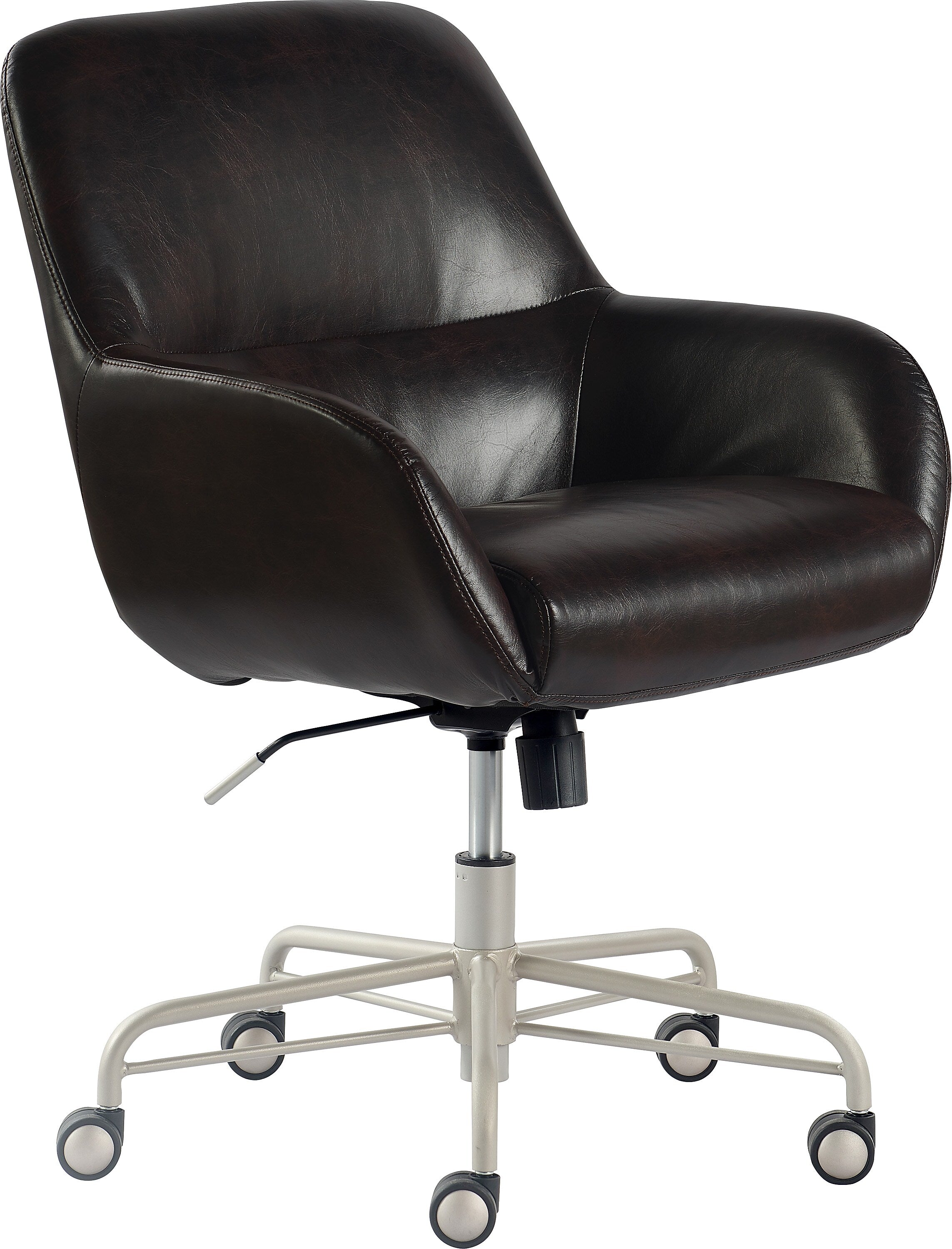 Tommy Hilfiger Forester Ergonomic Bonded Leather Swivel Conference Chair, Dark Brown (CHR10059A)