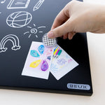 BAZIC Products CUBIX Frameless Magnetic Chalkboard, 14" x 14", Chalk Marker & Magnet (BAZ6049)