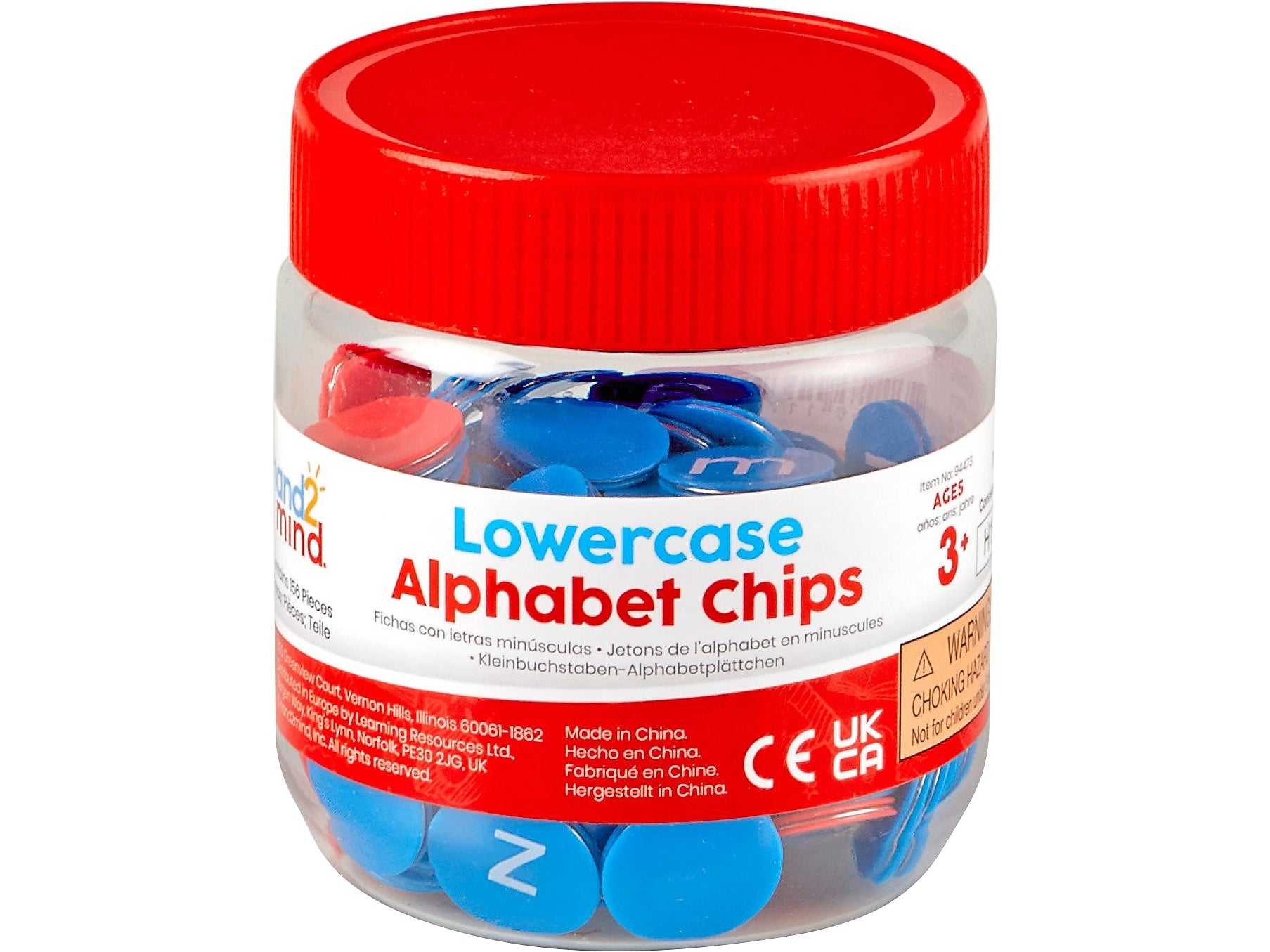 hand2mind Lowercase Alphabet Chips, Red/Blue, 156/Pack (94473)