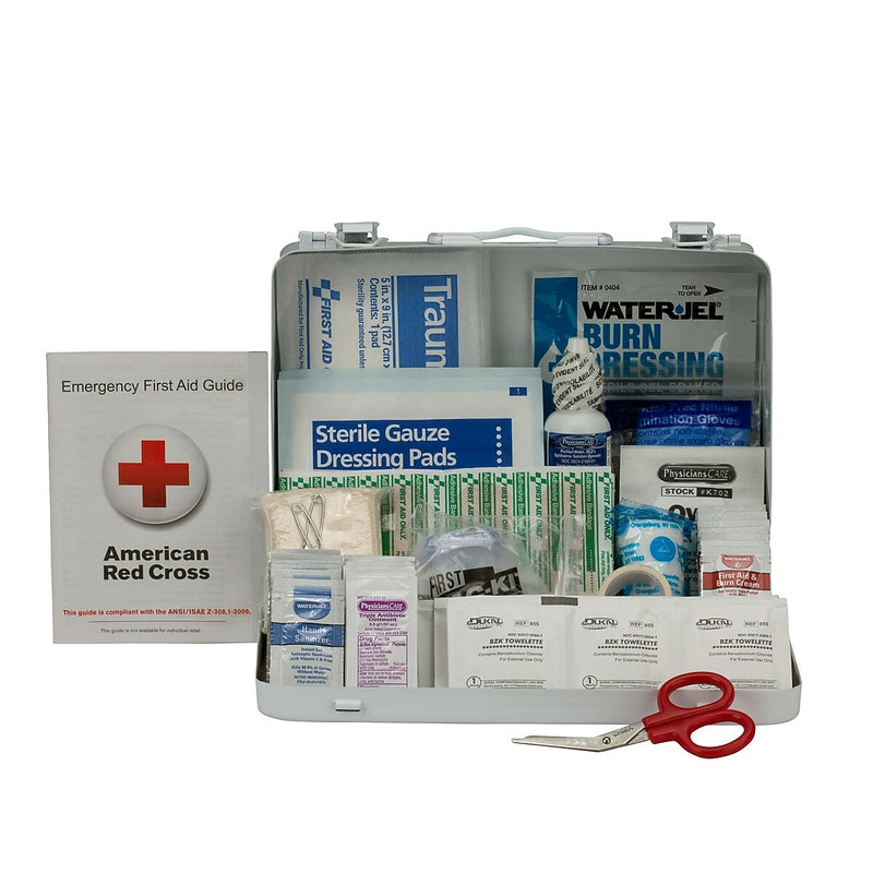 First Aid Only Metal First Aid Kit, ANSI 2015 Class A, 25 People, 89 Pieces (90560)