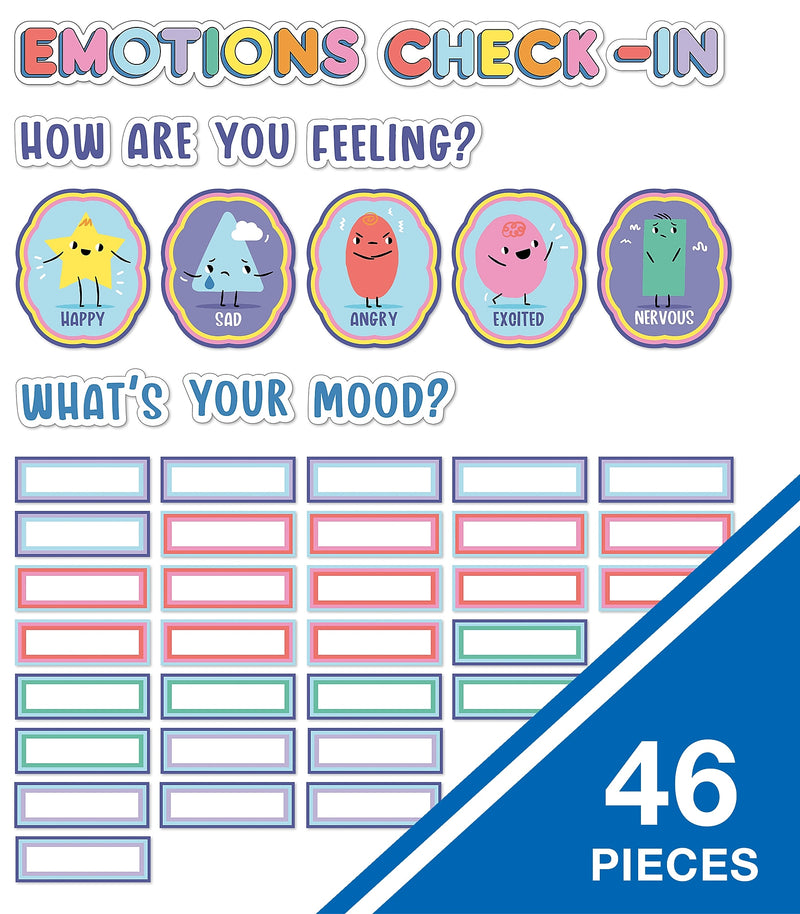 Carson Dellosa Education We Stick Together Emotions Check-In Bulletin Board Set, 46 Pieces (CDP110532)