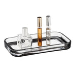 mDesign Glass Desk Tray, Clear/Matte Black (26041)