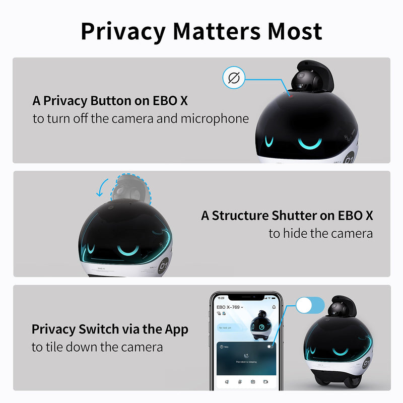 Enabot EBO X Home Robot, Black (EBO X)