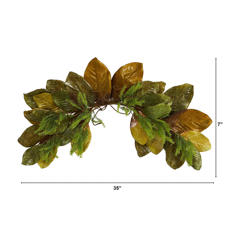 Nearly Natural 35" Fall Magnolia Leaf Artificial Swag (4646)