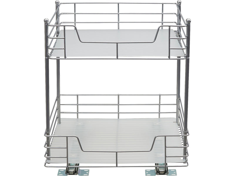 Household Essentials Glidez Steel 2-Tier Storage Organizer, Silver (25314-1)