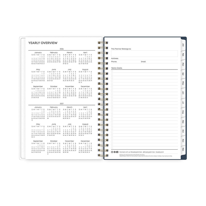 2026 Blue Sky Ashlyn 5" x 8" Calendar Year Weekly & Monthly Planner, Plastic Cover, Multicolored (143958-26)