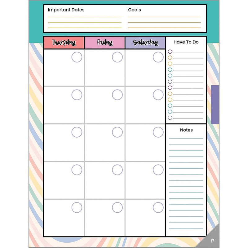 Carson Dellosa Education Retro Remix Undated Lesson Planner, 8" x 11", 128 Pages (CD-105055)