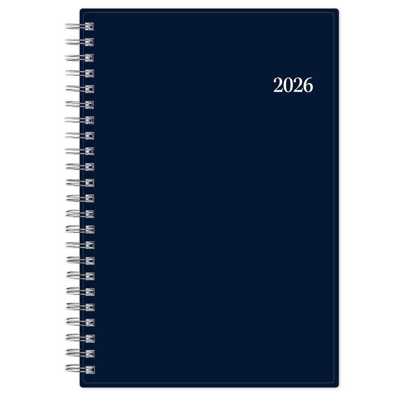 Planning Calendar BS Passages/Solid Navy PP 5x8 RY26 Wkly/Mthly Safety Wirebound -