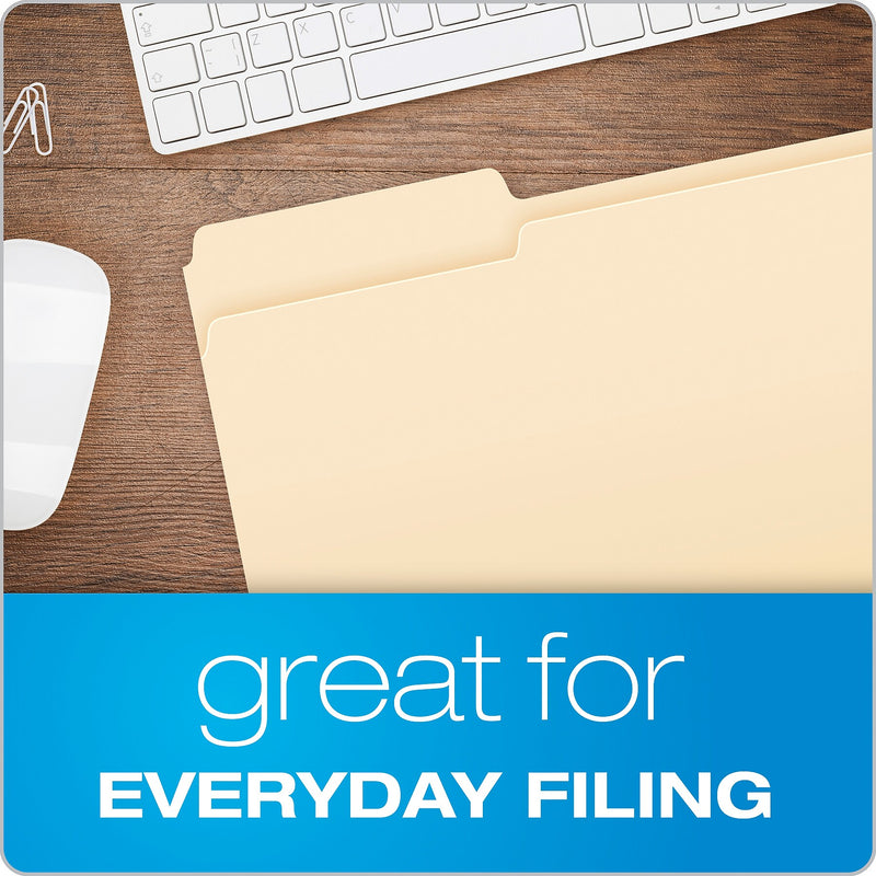 Pendaflex Heavy Duty File Folder, 1-Tab, Assorted, Legal Size, Manila, 100/Box (R753 1/3)