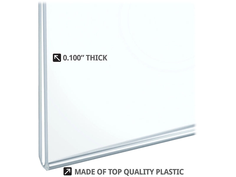 Azar Sign Holder, 4" x 6.75", Vertical, Wall Mounted, Clear, Acrylic, 10/Pack (162732)