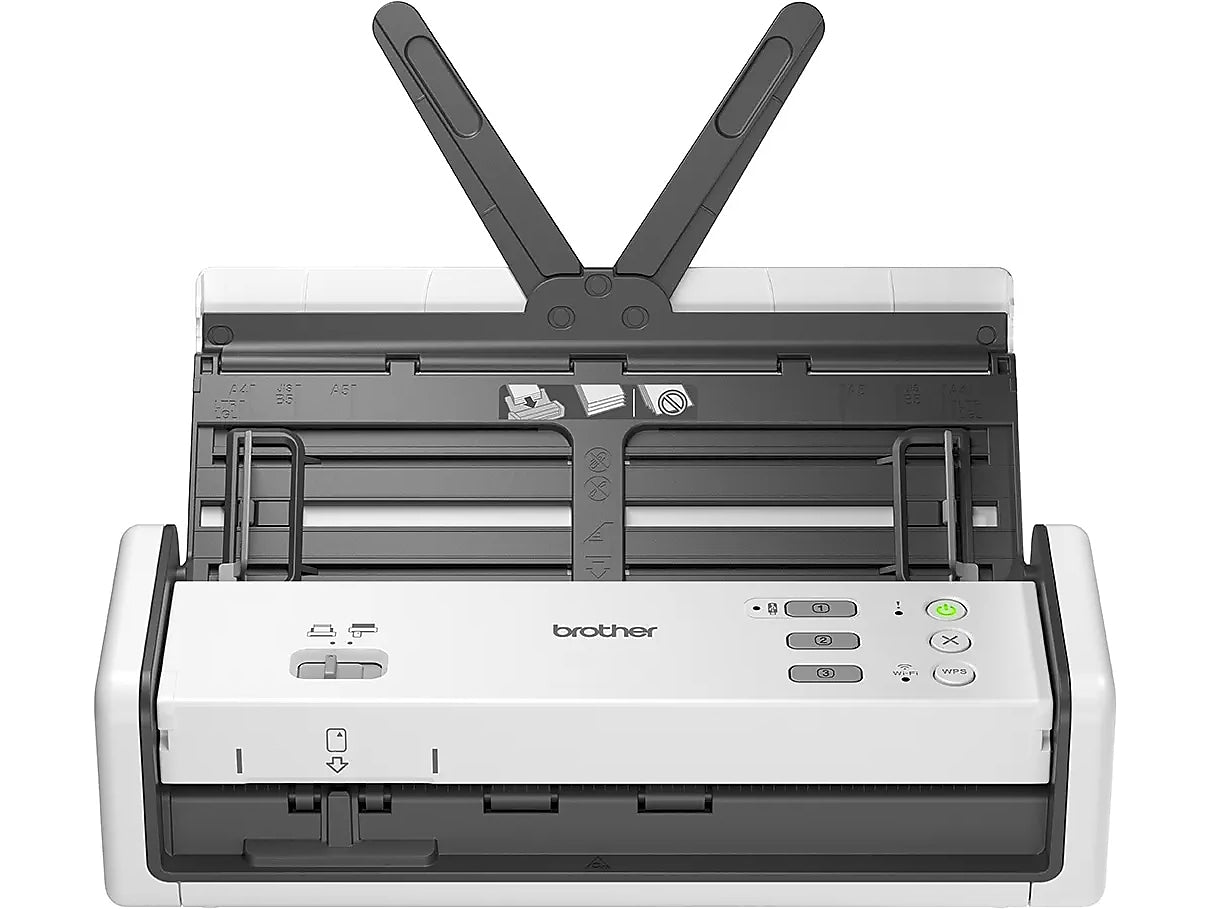 Brother ADS-1350W Duplex Portable Document Scanner, White/Black
