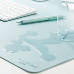 Smead Small Vegan Leather Anti-Slip Desk Pad, 23.6" x 13.7", Light Blue (SMD64840)