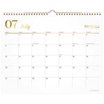 2025-2026 Cambridge Workstyle 15" x 12" Academic Monthly Wall Calendar, White/Gold (1606-707A-26)