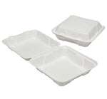AbilityOne SKILCRAFT Hinged Lid Square Food Carryout Container, White, 200/Pack, (NSN6646907)