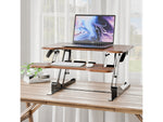 Mount-It! 30"W Manual Rectangular Adjustable Standing Desk Converter, Dark Walnut Woodgrain (MI-15006S)