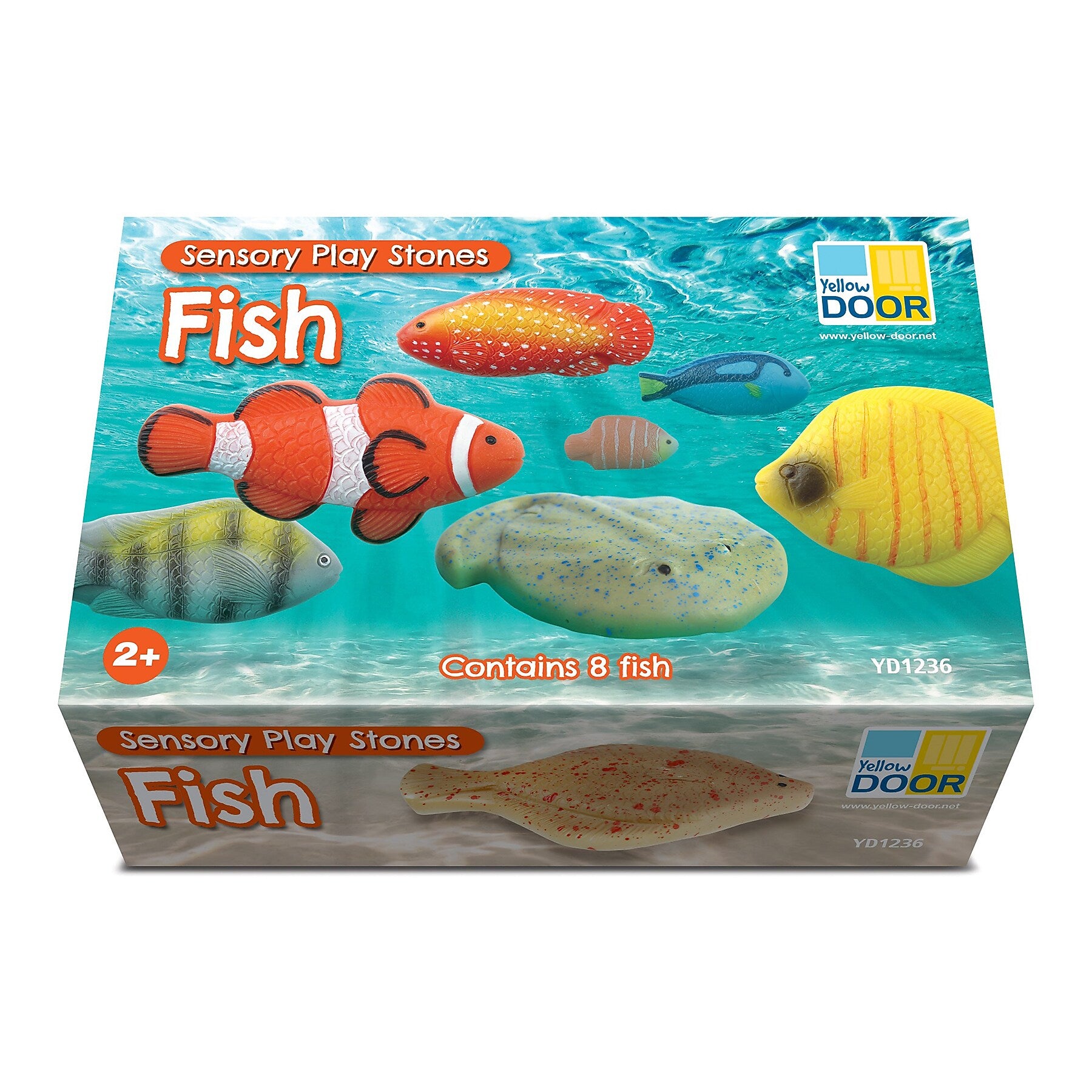 Yellow Door Sensory Play Stones Fish, Assorted Colors, 8/Set (YUS1236)