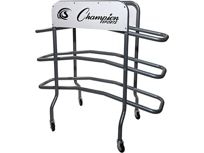 Champion Sports Pro 3-Tier Basketball Rack, Silver/White (CBR15)