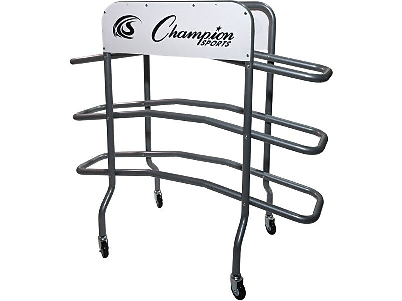 Champion Sports Pro 3-Tier Basketball Rack, Silver/White (CBR15)