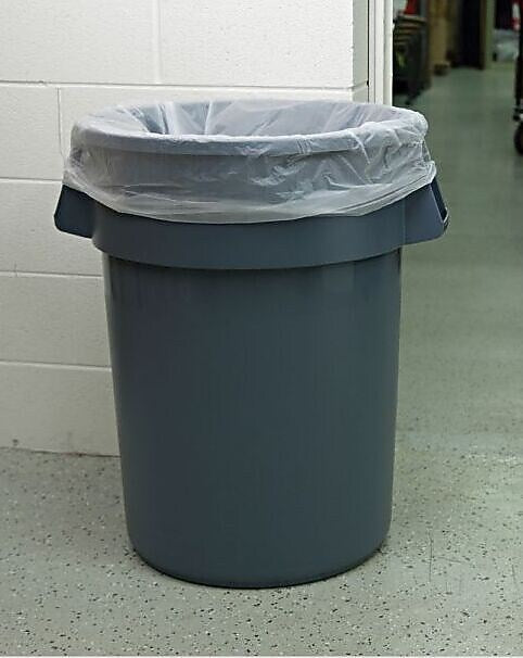 Boardwalk Round Waste Receptacle, Plastic, 44 gal, Gray (BWK44GLWRGRA)