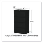 Alera® 4-Drawer 30"W Lateral File Cabinet; Black, Legal (ALELA54305BL)