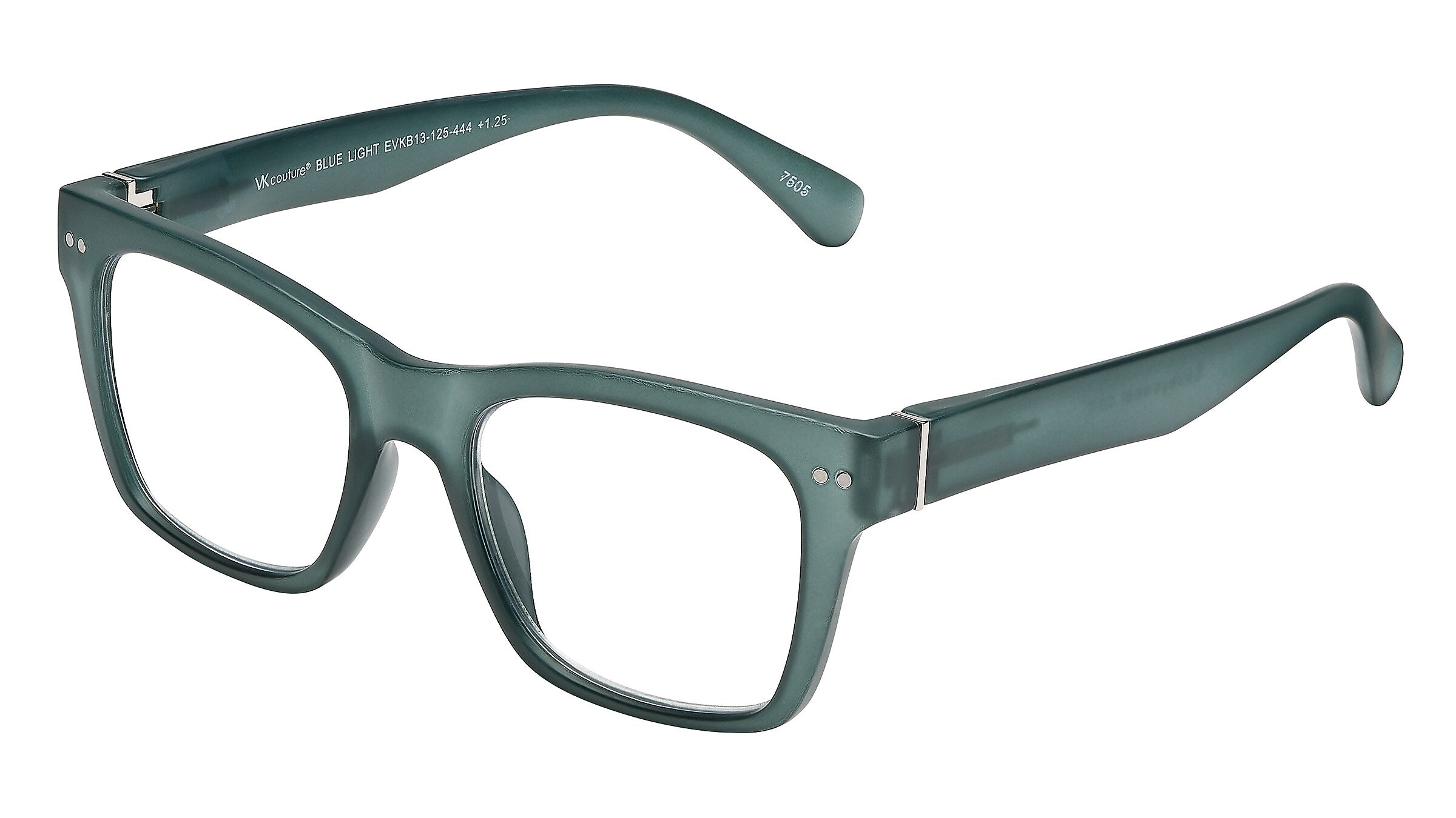 SAV VK Couture Blue Light +2.50 Reading Glasses, Matte Teal (EVKB13)