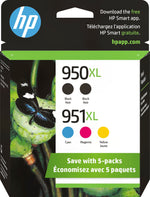 HP 950XL/951XL Black/Cyan/Magenta/Yellow High Yield Ink Cartridge, 5/Pack (F6V12FN#140)