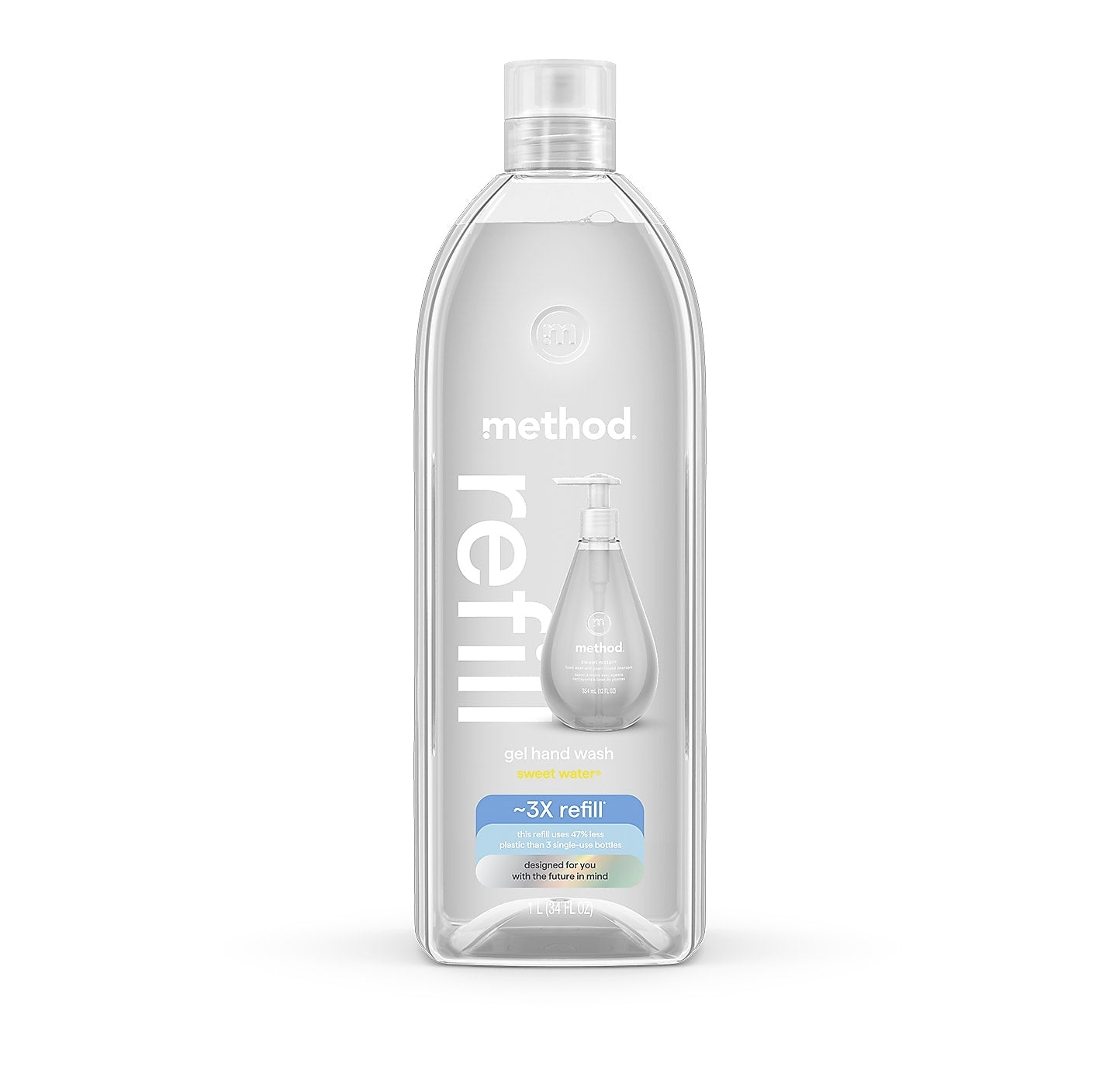 Method Gel Hand Soap Refill, Sweet Water Scent, 34 Fl. Oz. (328104)