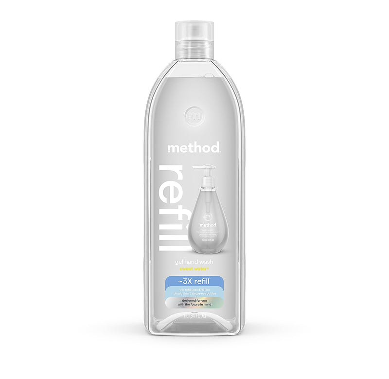 Method Gel Hand Soap Refill, Sweet Water Scent, 34 Fl. Oz. (328104)