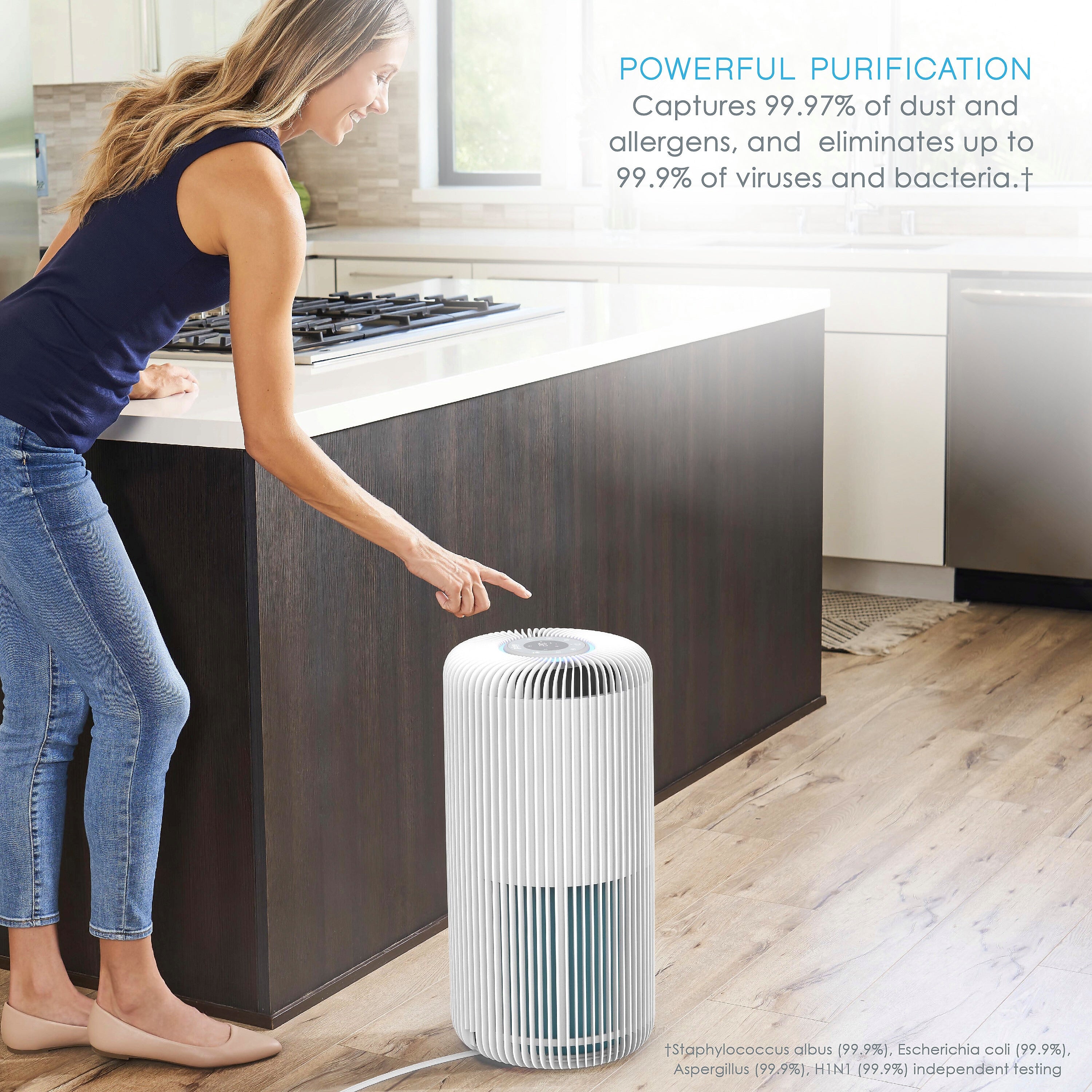Pure Enrichment True HEPA Smart 5-in-1 Air Purifier with UV-C Light and App Control (PEAIRCYL-RT)
