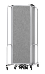 National Public Seating Robo Series 11-Panel Folding Mobile Room Divider, 72"H x 256"W, Grey Fabric (RDG6-11PT02)