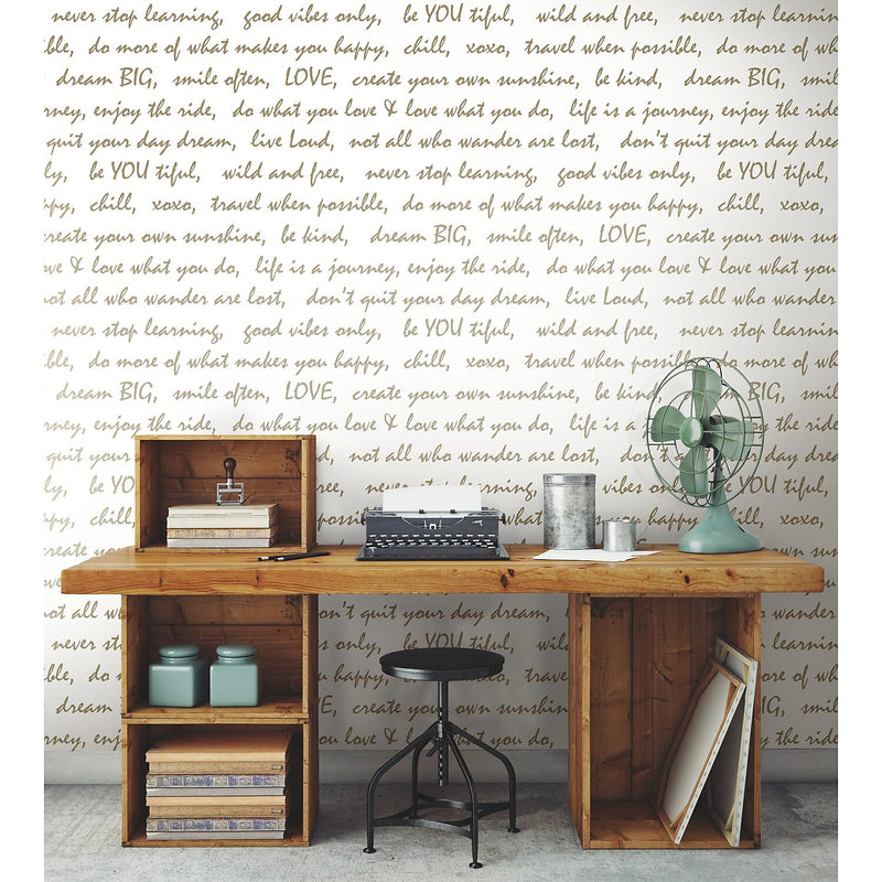 York Wallcoverings Dream Big Script Peel and Stick Wallpaper (RMK9006WP)