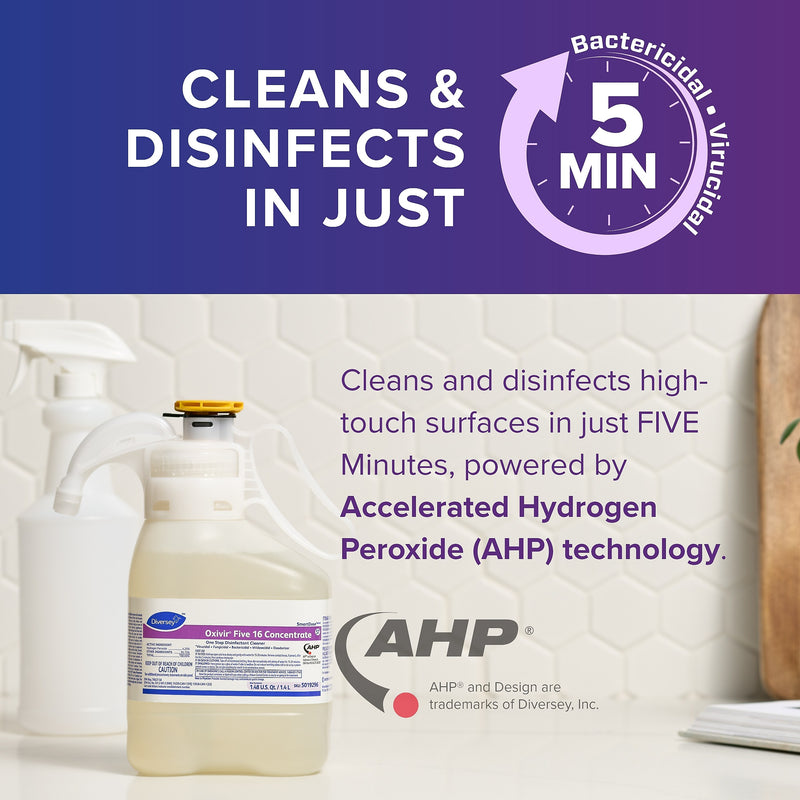 Oxivir Five 16 Disinfectant for Diversey SmartDose, 47.3 oz., 2/Carton (5019296)