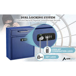 AdirOffice Steel Combination Locking Wall Mounted Interoffice Drop Box Mailbox, Medium, Blue (631-05-BLU-KCPK)