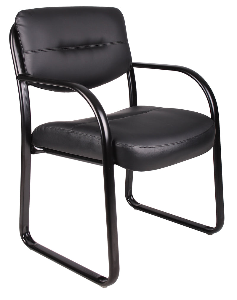 Boss Leather Guest Chair, Black (B9529)