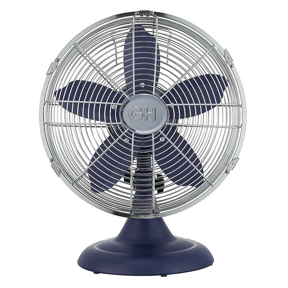Good Housekeeping 12" Oscillating Desk Fan, 3-Speed, Ink Blue (92618)