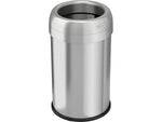 HLS Commercial Stainless Steel Trash Can with Open Lid, 13-Gallon, Silver (HLS13STR)