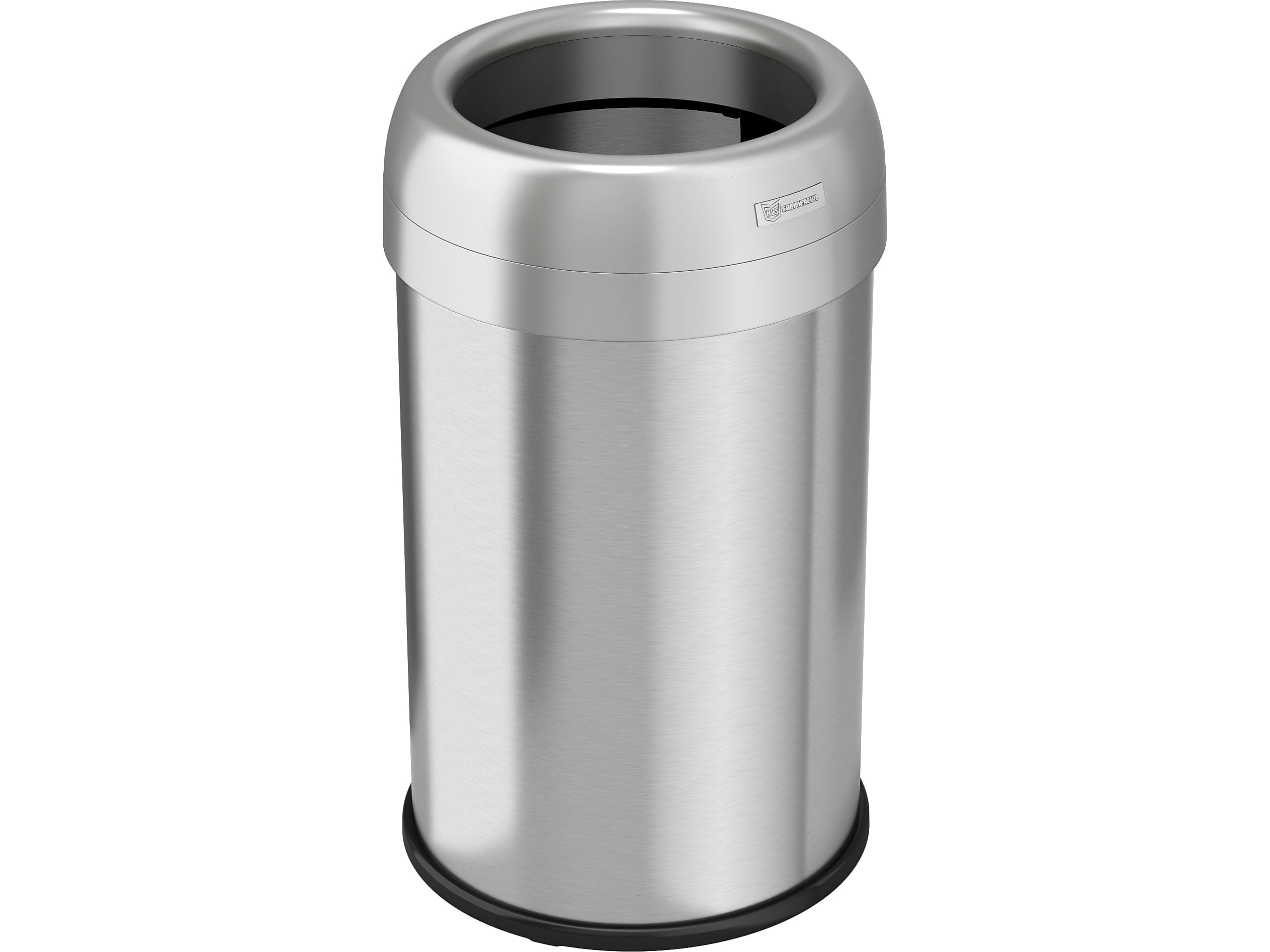 HLS Commercial Stainless Steel Trash Can with Open Lid, 13-Gallon, Silver (HLS13STR)