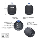 Logitech ULTIMATE EARS WONDERBOOM 4 Portable Bluetooth Speaker, Waterproof, Black (984-001876)