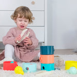 MINILAND Feel to Learn: Sorting Tree Trunks, Multicolored, 15 Pieces/Set (MLE97350)
