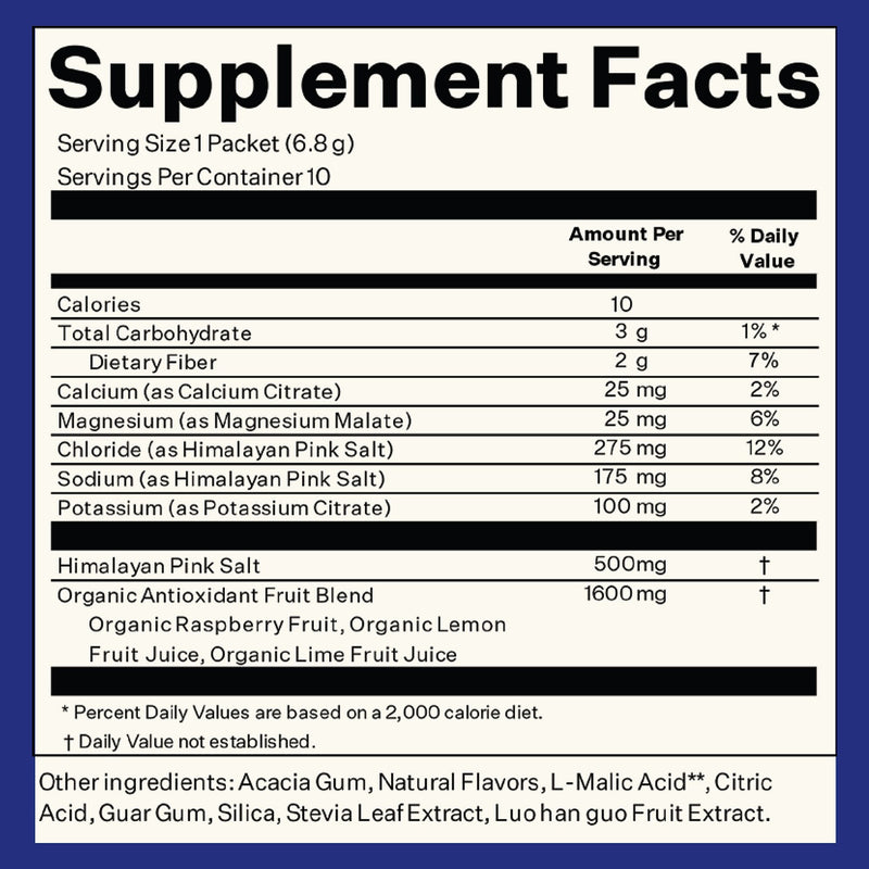 Blueshift Electrolyte Lemon Raspberry Powder Drink Mix, 10/Packets/Box, 2/Box (600-04165)
