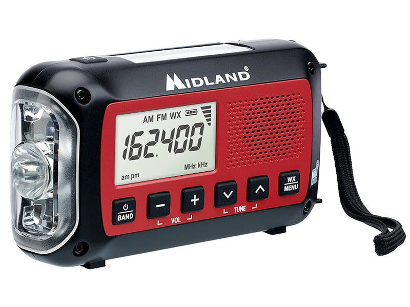 MIDLAND RADIO Wireless Emergency Crank Radio, Black/Red (ER40)