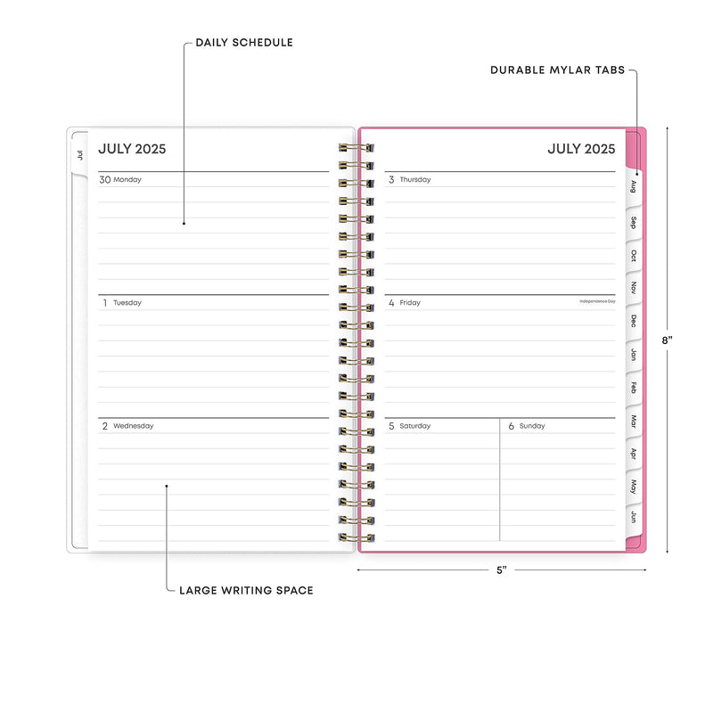 2025-2026 Blue Sky Roosevelt 5" x 8" Academic Year Weekly & Monthly Planner, Plastic Cover, Multicolored (128692-A26)