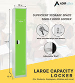 AdirOffice 72"H Single Tier Green Storage Locker (ADI629-201-GRN-DL)